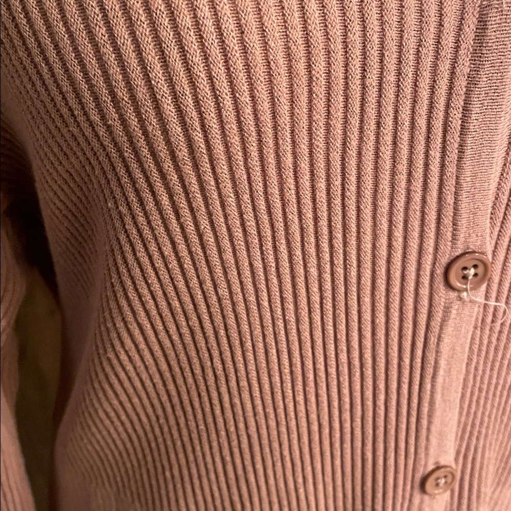 Joan Rivers Dusty Rose Ribbed Button-Front Tunic - Picture 4 of 5